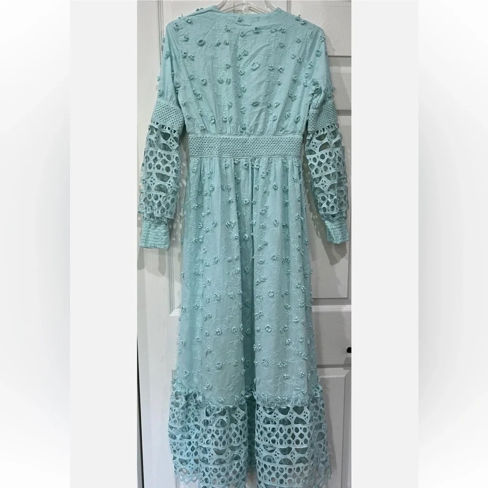 BOSTON PROPER MIXED MEDIA LACE DRESS NET Sz S - Picture 8 of 11